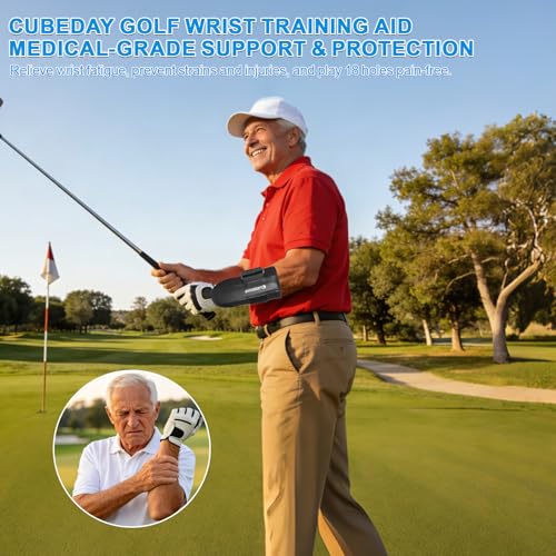 Golf Wrist Brace & Arm Band Training Aid Kit for Impact Control & Muscle Memory