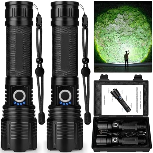 Rechargeable LED Flashlight 99,000 Lumens Waterproof Camping Light with 5 Modes