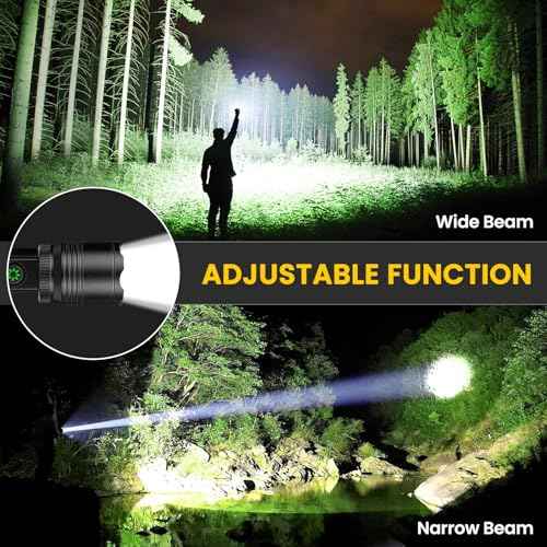 azamine Rechargeable Flashlights High Lumens, 99000LM Super Bright Flash Light with 6 Modes, Adjustable Powerful Handheld LED Flashlight for Home Camping