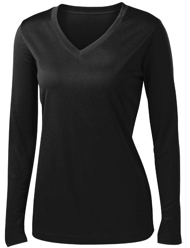 Opna Women's Long Sleeve Athletic Shirts – Moisture Wicking Dry Fit Workout Tops BLACK-M