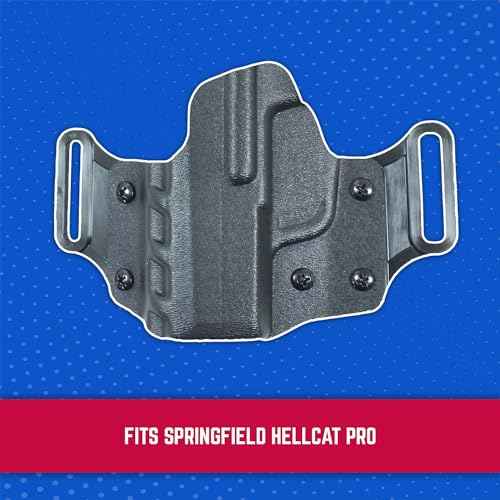 DeSantis Veiled Partner Gun Holster, Outside The Waistband Holster with Precision-Molded Kydex, Fits Springfield Hellcat PRO, Left Hand Draw, Unisex