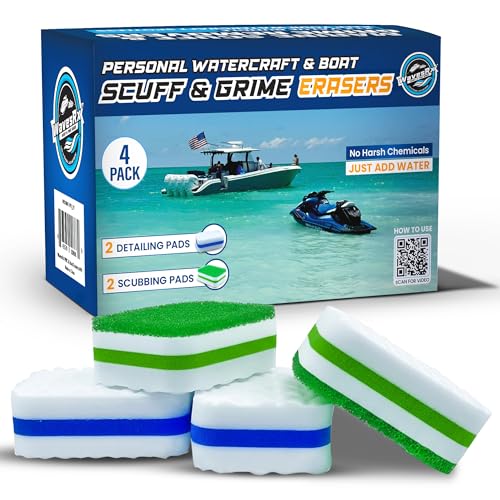 WAVESRX Marine Scuff & Dirt Eraser Sponges for Boats, Jet Ski & PWC - 4 Pack