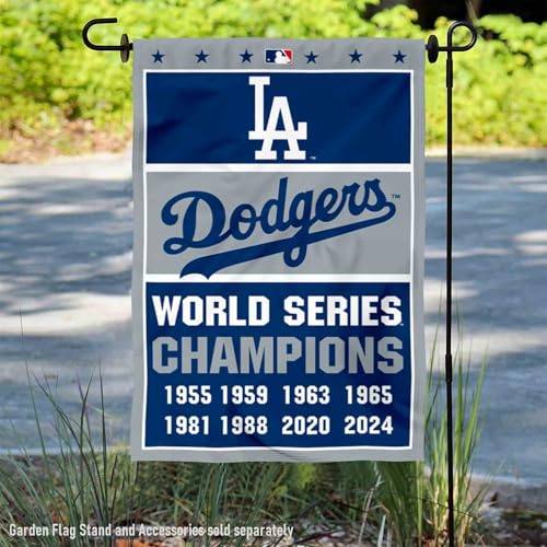 Dodgers 8 Time World Champions Series Double Sided Garden Flag