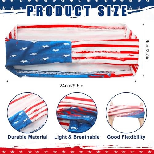 American Flag Baseball Headbands 6 Pack - Patriotic Sports Gift for Team