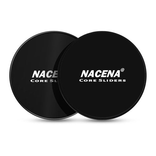 nacena Gliding Discs Core Sliders Smooth Gliders Dual-Sided Design Core Exercise Sliders Use on Hardwood Floors, Workout Sliders Fitness Discs Abdominal & Total Body Gym-Exercise Equipment Set of 2