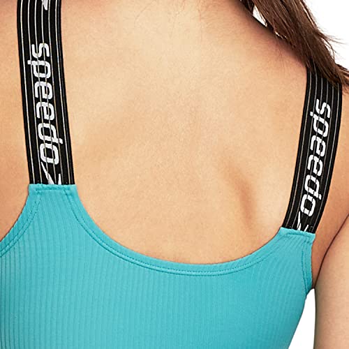 Speedo Women's Swimsuit One Piece Logo Back Strap Contemporary Cut