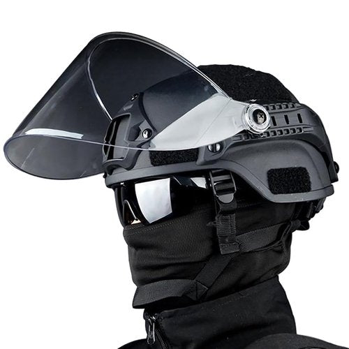 Lightweight Airsoft Helmet with Transparent Visor, Goggles and Full Face Mask, Outdoor Tactical Gear, for CS BB Paintball Hunting A