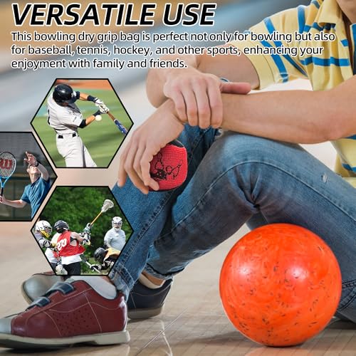 TonGass Microfiber Ultra Dry Bowling Grip Ball Set - Black & Red, 3 Pack
