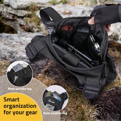 CVLIFE Chest Bag for Men Black Outdoor Running Vest with Gear Holster