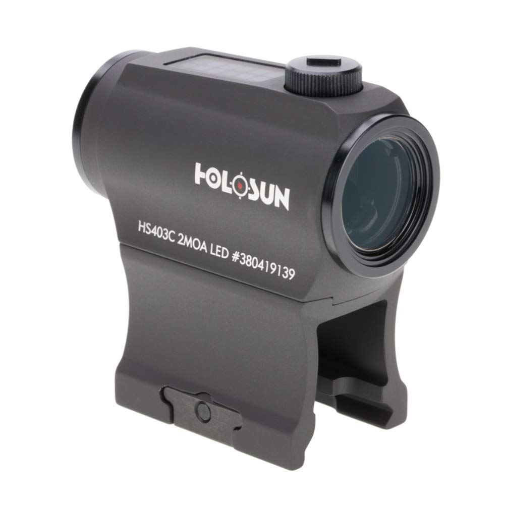 HOLOSUN HS403C Red 2 MOA Dot Micro Sight for Rifles - Solar FailSafe Super LED Durable Waterproof Aluminum Sight with Multilayer Reflective Glass & 12 Brightness Settings