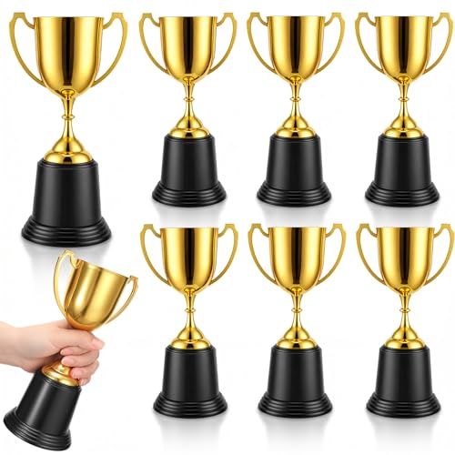 8 Pack 9 Inch Gold Trophy Award - Plastic Gold Trophy Set for Recognition