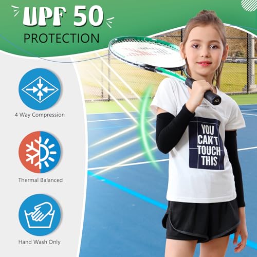 Kids Volleyball Arm Sleeves 4 Pairs Compression Youth Sports Gear
