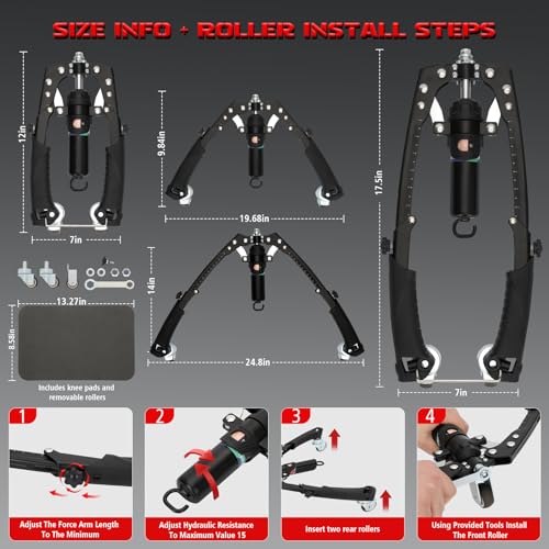 Adjustable Hydraulic Arm Trainer for Strength & Fitness - 22-440lbs Resistance