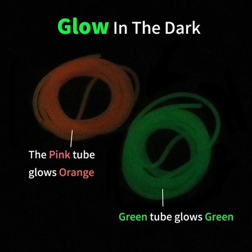 drain hose For Fishing Glowing Rubber Tubbing Rig Making Glow Tube Fishing Accessories Green Pink 3mm Soft Luminous Silicone Tube 2 meter pack water pump (Color : 2 packs mix)