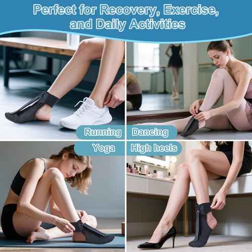 Plantar Fasciitis Night Splint Brace with Massage Ball, Relieves Foot Drop and Achilles Tendonitis, Adjustable Straps, Soft & Comfortable Sleep, Night Splint for Plantar Fasciitis Women & Men, Small