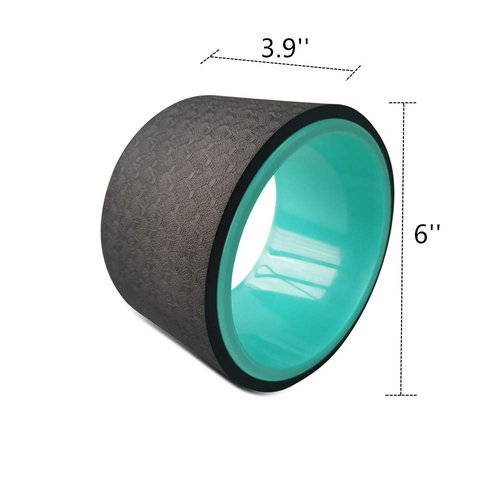 NGT Yoga Wheel 6 inch Wheels For Back Pain Strongest and Most Comfortable Dharma Yoga Prop Wheel(6'' black-green)