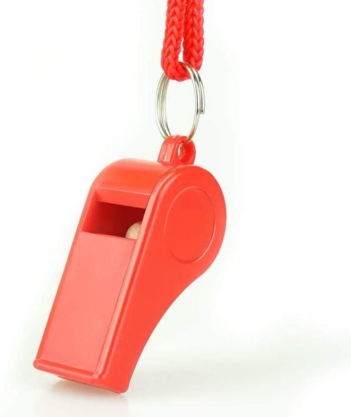Fya Whistle, Red Emergency Whistle with Lanyard, 2PCS Super Loud Plastic Whistles Perfect for Self-Defense, Lifeguard and Emergencies