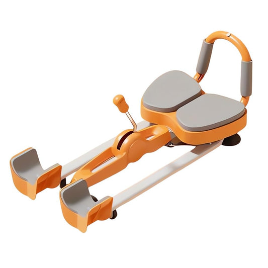2-in-1 Adjustable Leg Stretcher & Stool with Backrest – 180°Flexible Support for Fitness, Yoga, Plank Exercises & Sitting Posture – Foldable,Portable Design (Orange)