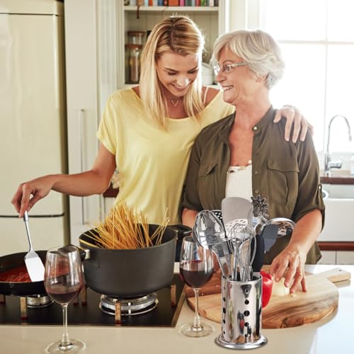 39-Piece Stainless Steel Kitchen Utensil Set with Holder - Dishwasher Safe