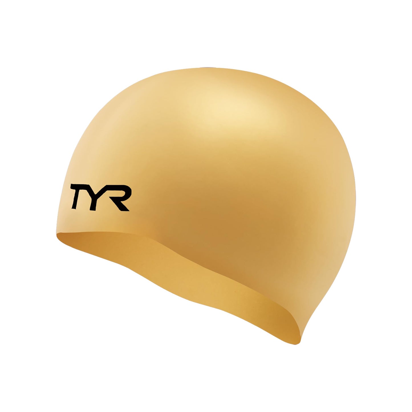 TYR Silicone Swim Cap for Men and Women – Wrinkle-Free, Durable & Tear Resistant, Low Drag Training & Competition Cap, Gold