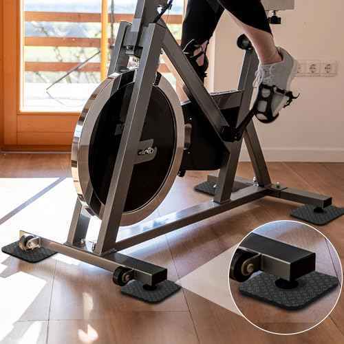 TOBWOLF 4PCS Double-Sided Non-Slip Exercise Bike Mat, 4" x 4" Premium Silicone Anti Vibration Mat for Exercise Bike, Treadmill, Walking Pad, Lightweight Exercise Equipment Mat for Floor Protection