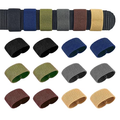 12 Pcs High-Elasticity Nylon Belt Keepers, Flexible Webbing Strap