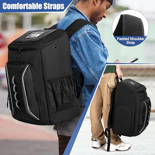 DSLEAF Roller Skate Bag Backpack with Multiple Pockets - Black