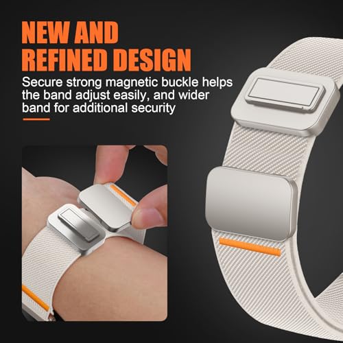22mm Elastic Nylon Watch Band for Garmin Venu 4/3/2, Vivoactive 4, Galaxy Watch 3 - Starlight