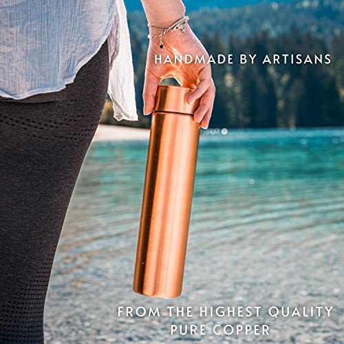 Copper Water Bottle 34oz - Vintage Modern Design for Hydration & Health