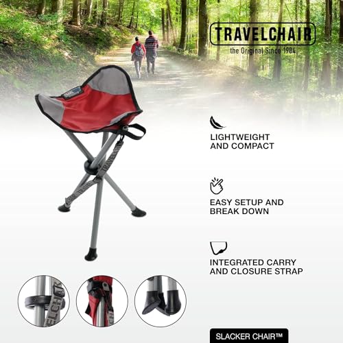 Travel Chair Slacker Tripod Stool for Camping - Red / Original