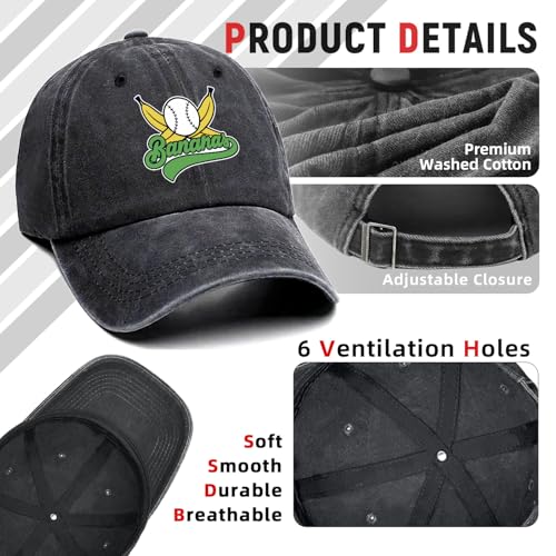 Let's Go Bananas Funny Printed Cotton Baseball Cap - Adjustable Unisex Dad Hat