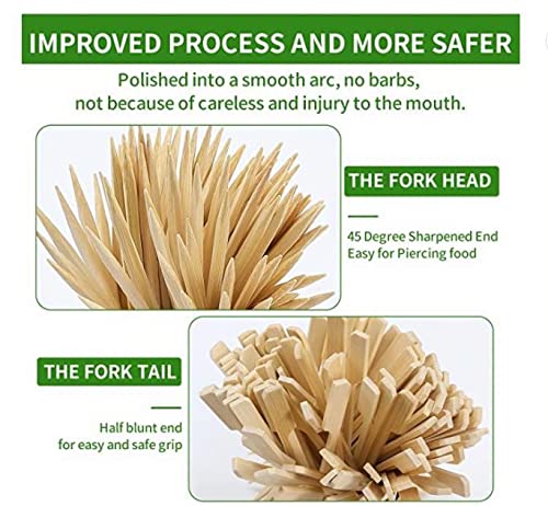 8 Inch Bamboo Skewers 200 PCS for Appetizers, BBQ, Fruit Kabobs, Sandwiches
