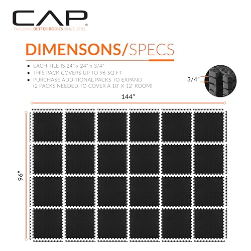 CAP Barbell Exercise Puzzle Mats Packs Tiles 24"x24" | Multiple Options