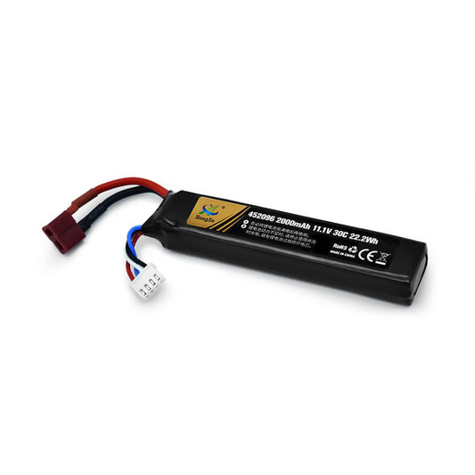 11.1V LiPo Airsoft Battery with Connector 2000mAh 30C Rechargeable Stick Batteries for Airsoft Guns Airsoft Rifle