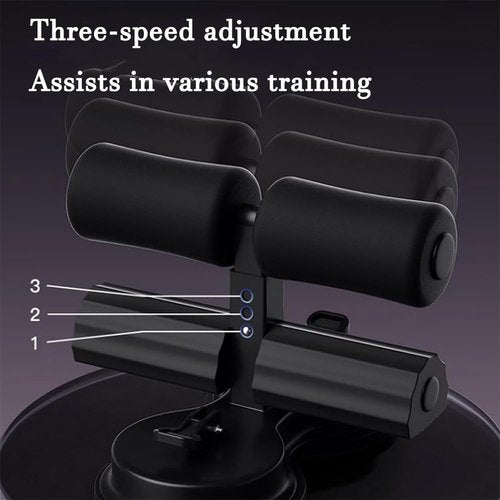 Ab Training Auxiliary Device, Portable Sit up Exercise Equipment, Three Suction Cups, Three Levels of Height Adjustment, For Home Workouts Sit up Bench Assistant (Double Suction Cups,Black)