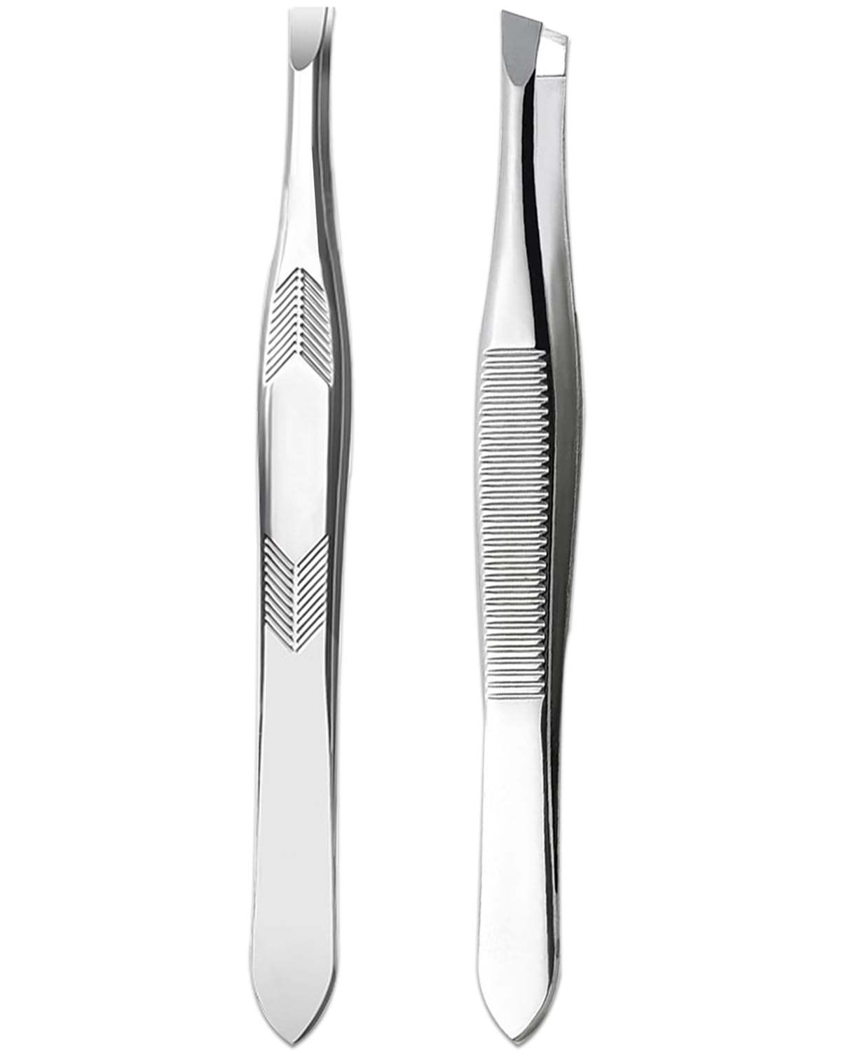 2Pcs Stainless Steel Tweezers for Women Facial Hair