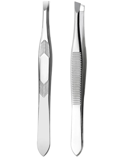 2Pcs Stainless Steel Tweezers for Women Facial Hair