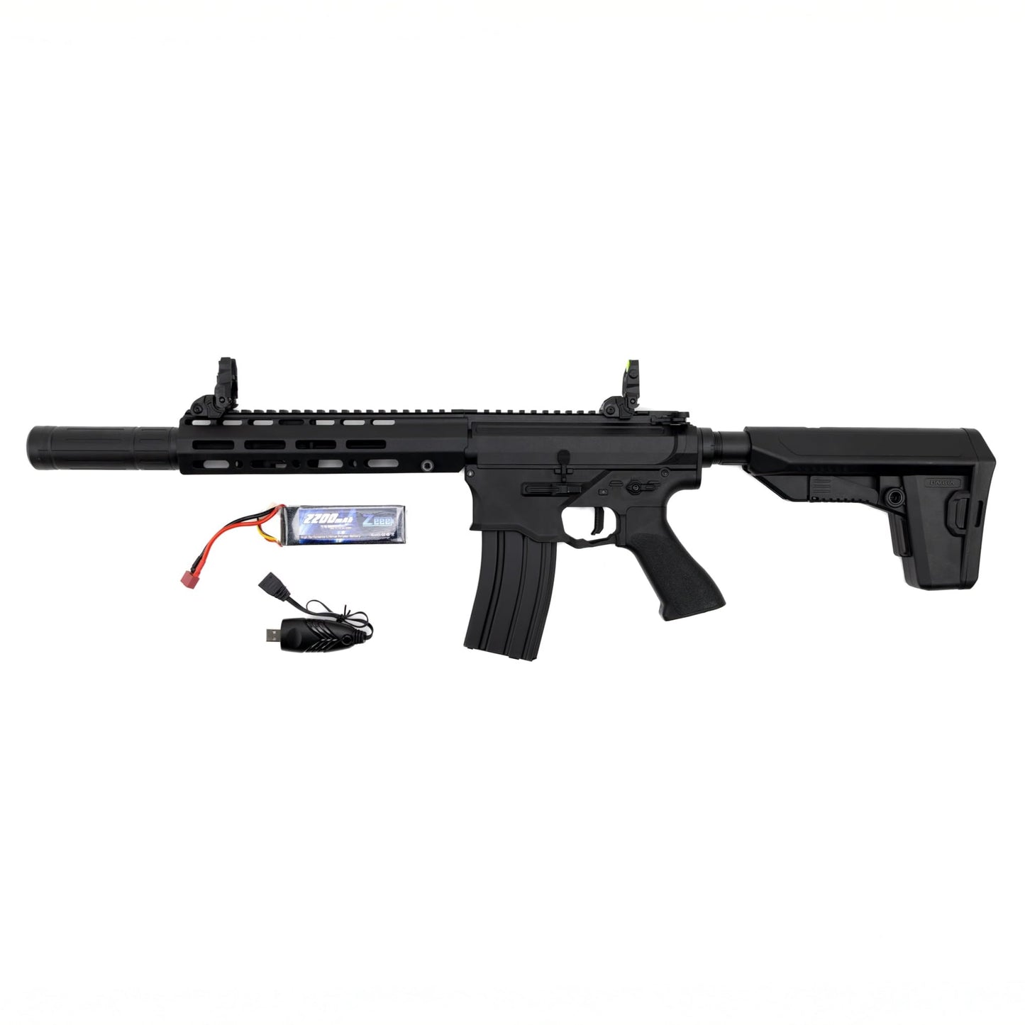 Barra Airguns 400e Gen 2 Polymer Full Auto Battery-Powered BB Gun Kit, Includes LiPo Battery and Charger, Fully Automatic Electric BB Rifle - 430 to 440 FPS