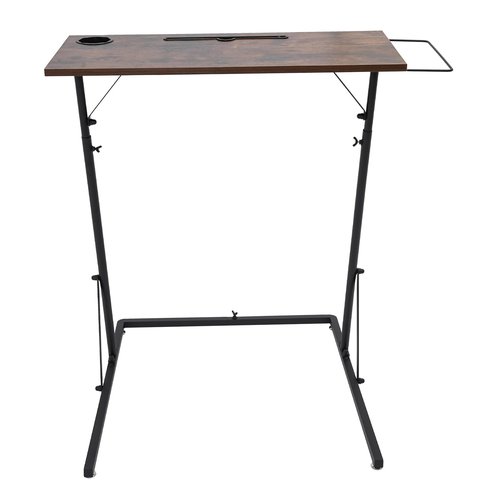 SODONAD Adjustable Bike Trainer Fitness Desk Portable Workstation Standing Desk with Cup Holde & Towel Rod, Cycle Desk Trainer Stand Table for Indoor Cycling, Exercise, Black