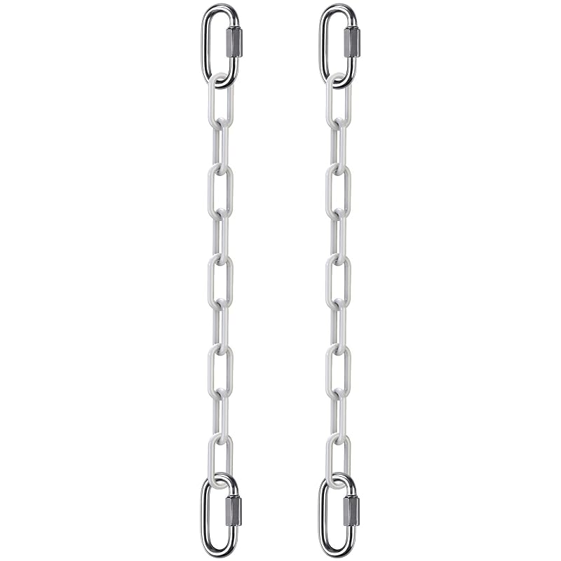 40-Inch Hanging Swing Chains (2-Pack) with White Plastic Coating