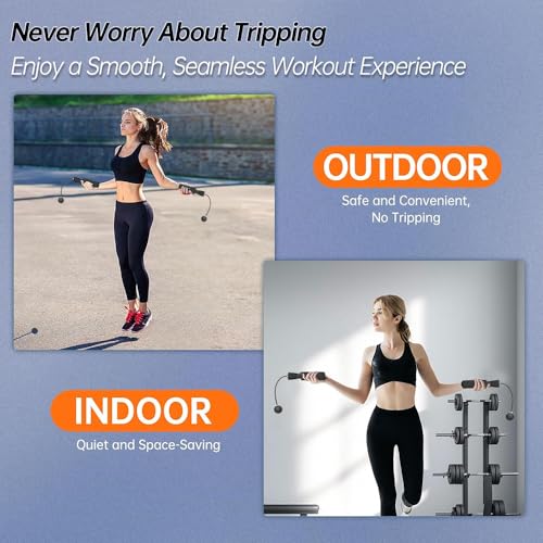 Training Ropeless Skipping Rope, Fitness Sporting Goods, for Men and Women - Black