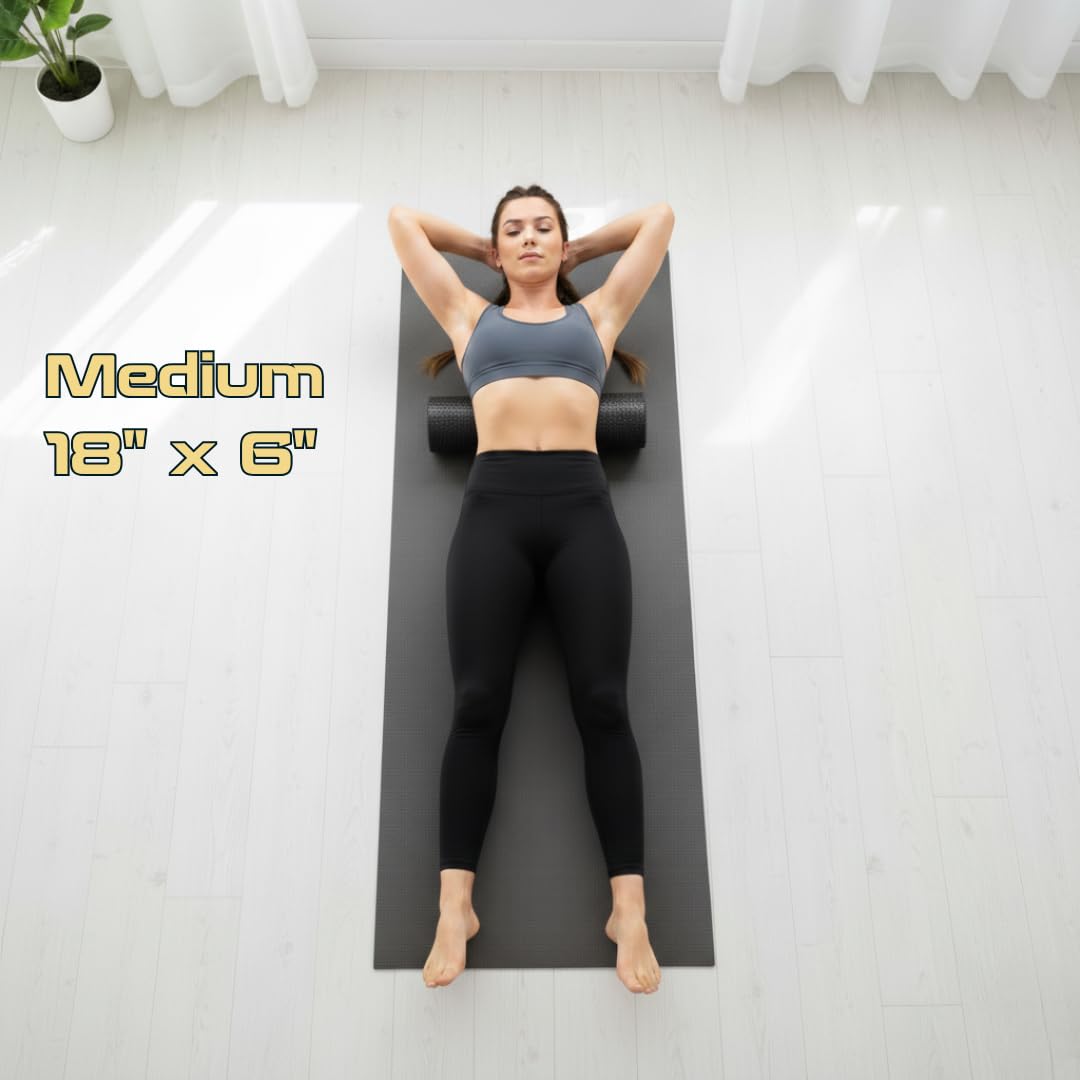 18 × 6 in Foam Roller for Back & Legs – Fitizen Medium Deep Tissue Muscle Recovery Roller – for The Active Citizen, Firm EVA Foam for Physical Therapy, Yoga & Pilates by FitNation
