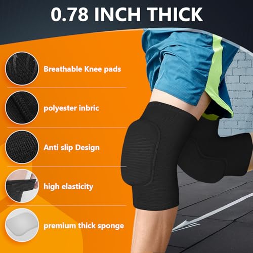 RYBTB Breathable Volleyball Knee Pads for Dancers Men Women Kids - Black / Medium