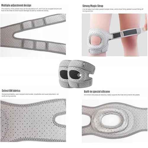 Knee Brace,2PCS Knee Brace for Women Men Adjustable Knees Support,Knee Support for Athletes,Knee Joint While You Move for Running Workout (Grey)