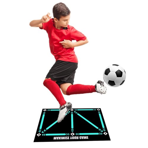 Shindefender Skll Mat - Shin Defender Soccer Training Mat with Adjustable Soccer Trainer,Non-slip Silent Football Footstep Equipment for All Levels to Improve Speed,Strength and Coordination(SET B)