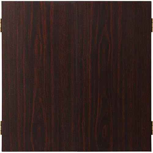 Viper Stadium Cabinet & Shot King Sisal/Bristle Dartboard Ready-to-Play Bundle with Two Sets of Steel-Tip Darts, Throw Line, and Dry Erase Scoreboards, Walnut Finish