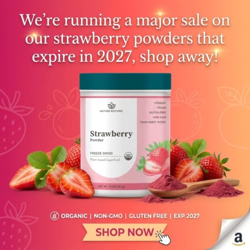 Organic Strawberry Powder 10 oz - Natural Pink Food Coloring & Baking Ingredient