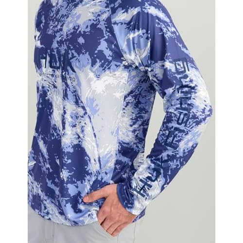 HUK Men's Pursuit Pattern Crew Long Sleeve, Performance Shirt