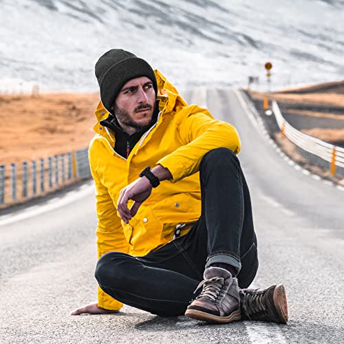 Achiou Beanie Hat for Women Men, Warm Cuffed Knit Hat for Skiing Running Outdoor Sports