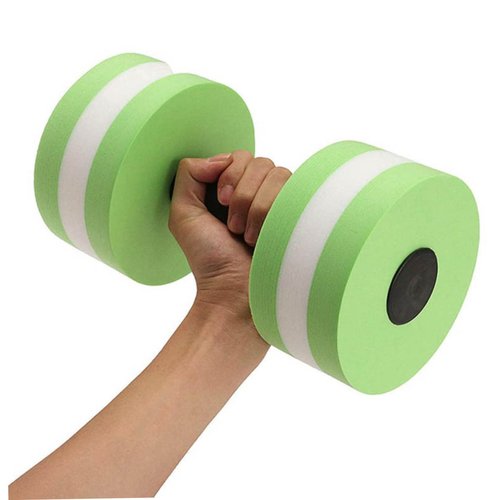 TOYANDONA 2Pcs Water Barbells for Pool Exercise Eva Dumbbells for Water Aerobics Green Aquatic Resistance Weights Pool Workouts and Fitness Activities